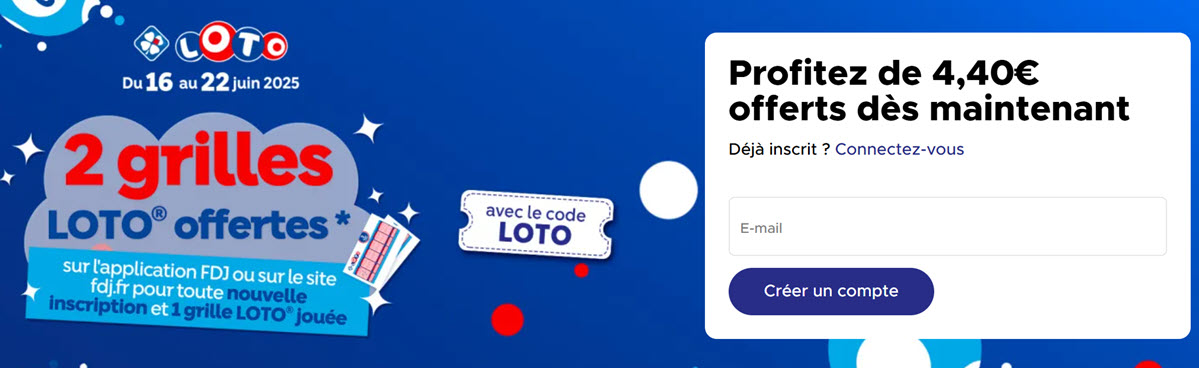 Le nouveau code promo LOTO valable jusqu'au 22 juin sur FDJ.fr