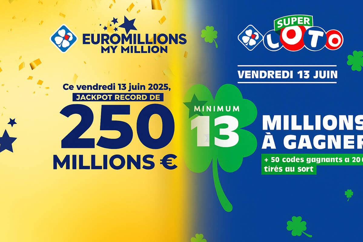 Vendredi 13 : EuroMillions et Super Loto cumule 263 millions d'euros, un record inédit pour ce jour de chance