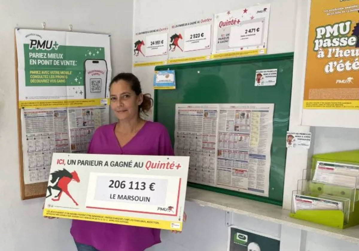 Elodie Vitti, la gérante du Marsouin, le point de vente PMU qui a vendu le ticket gagnant Quinté+
