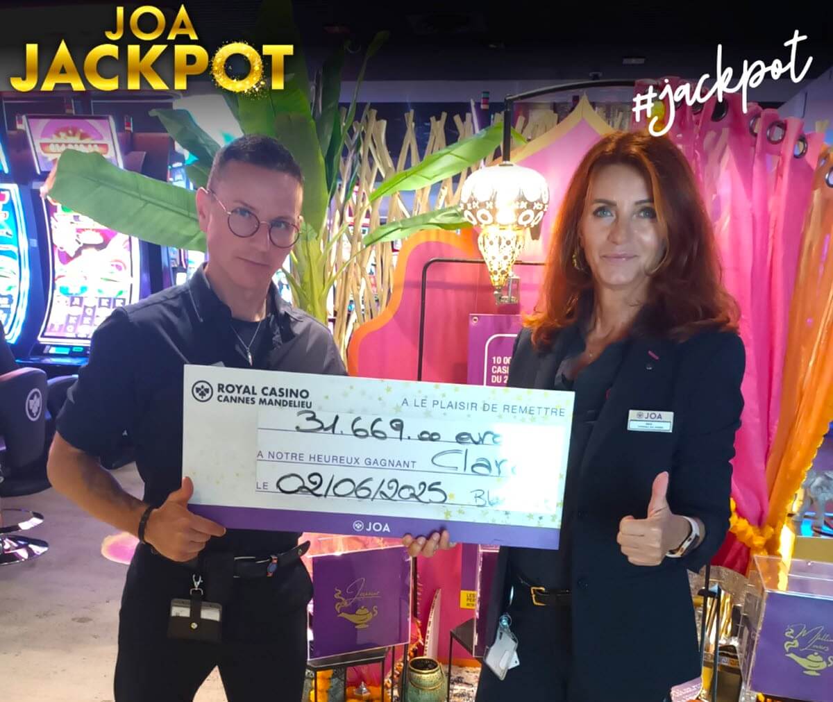 Le plus gros jackpot remporté sur une table de Blackjack le 2 juin 2025.