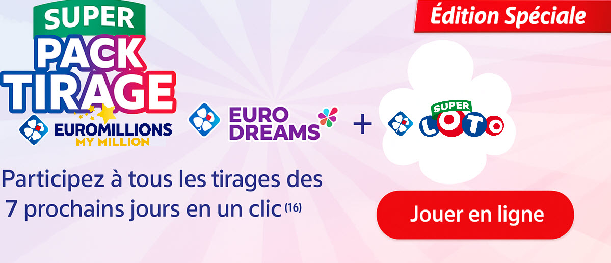 Pack tirage FDJ spécial Vendredi 13 : joue pour 7 jours au Super Loto, EuroDreams et Euromillions