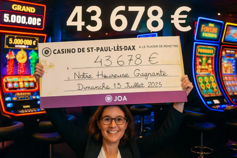 Casino de Saint-Paul-lès-Dax : une joueuse décroche un jackpot de 43 678 €, le plus gros gain de l’été
