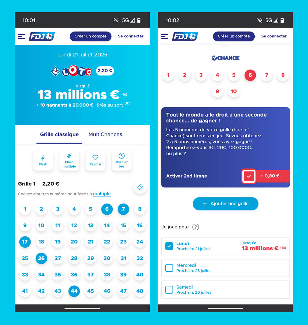 Grille Loto en ligne sur FDJ.fr