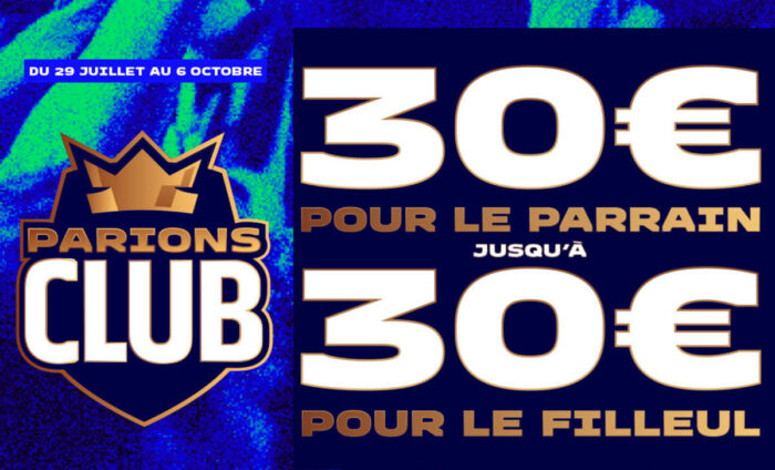 Parrainage Parions Sport : 60€ de freebets à partager (30€ filleul et 30€ parrain)