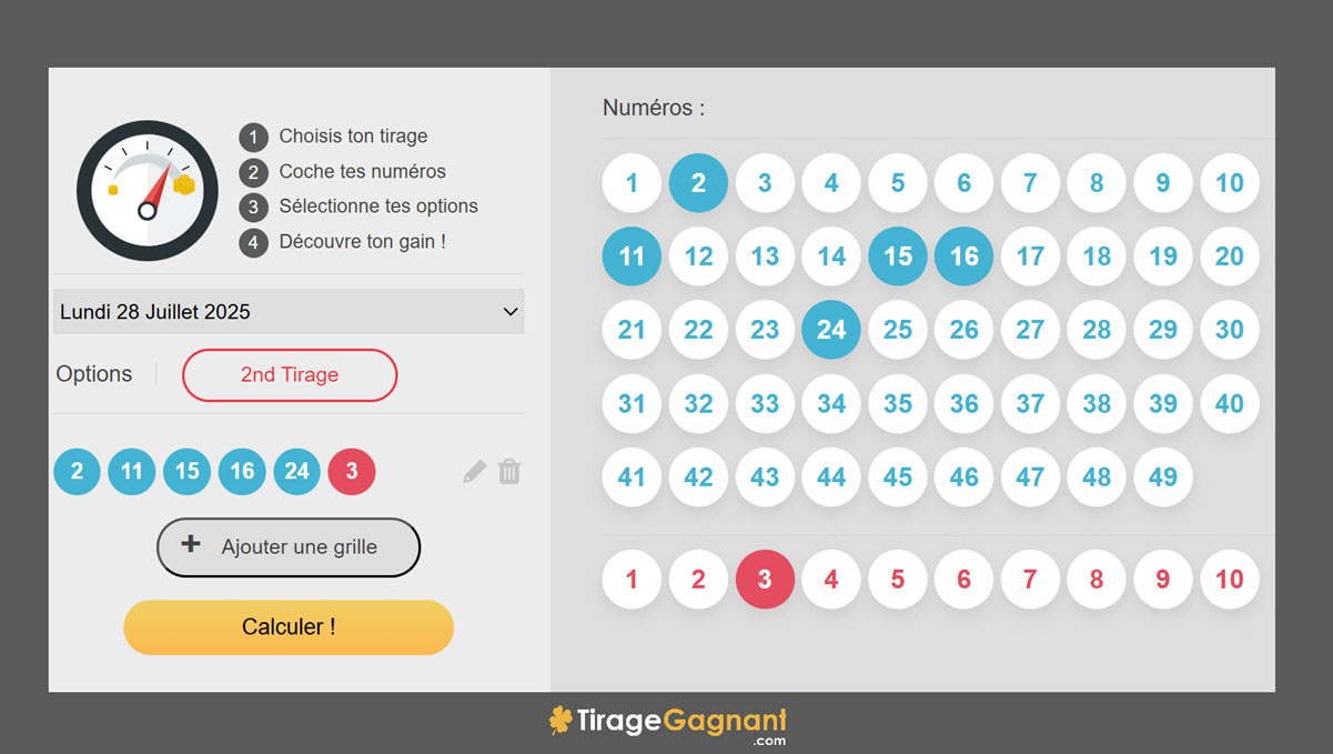Simulez vos gains Loto gratuitement sur notre site Tirage-Gagnant.com