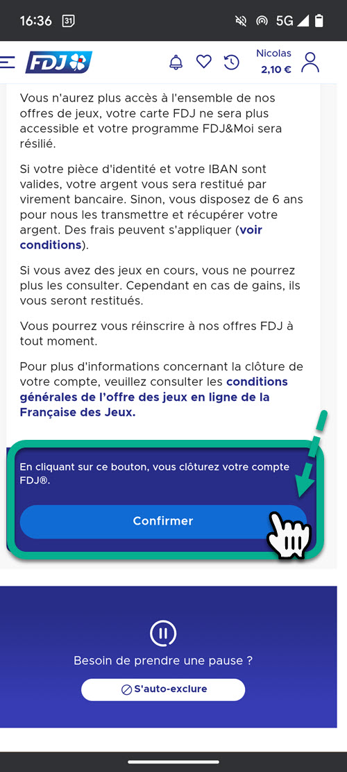 Clôture définitive FDJ : vous n'aurez plus accès à votre compte.
