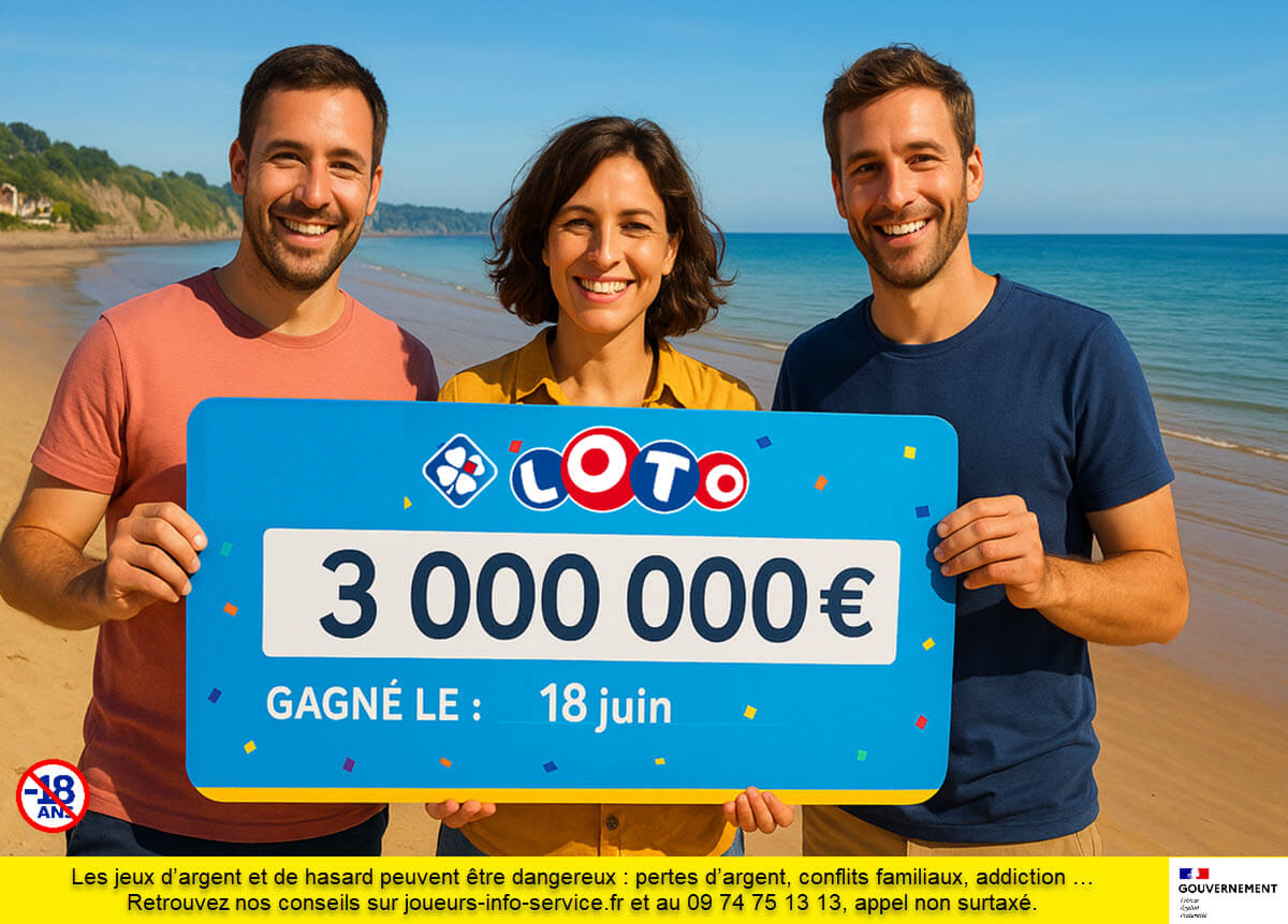 Loto FDJ : Ils jouent les grilles fétiches de leurs parents et remportent 3 millions d'euros à Plérin