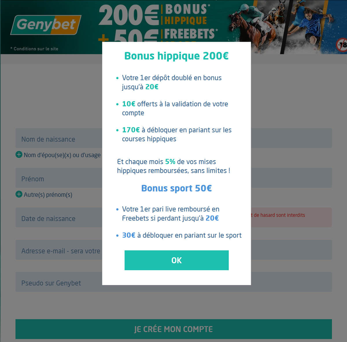 Bonus de bienvenue GenyBet en détails