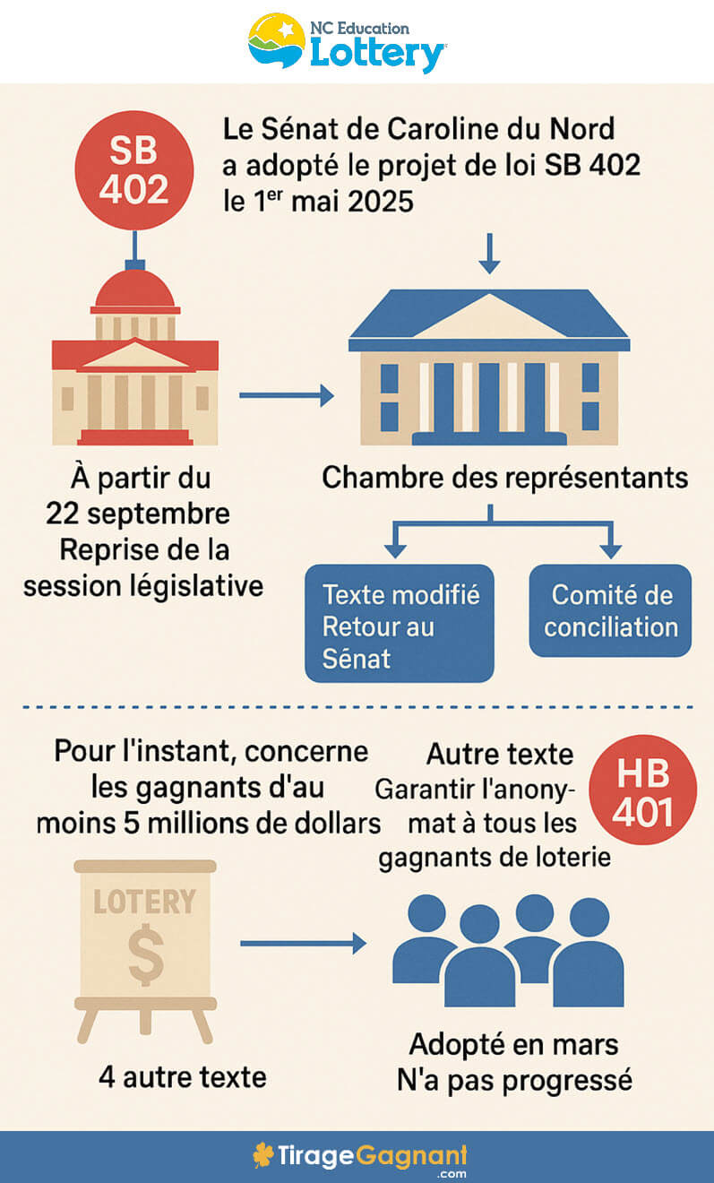 Le texte de loi pour garanti l'anonymat des gagnants de loterie en Caroline du Nord