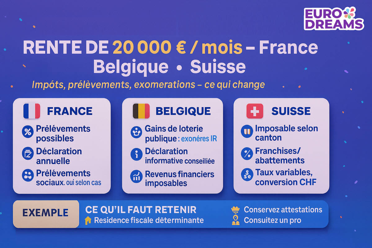 Le comparatif EuroDreams par pays (France, Belgique et Suisse)