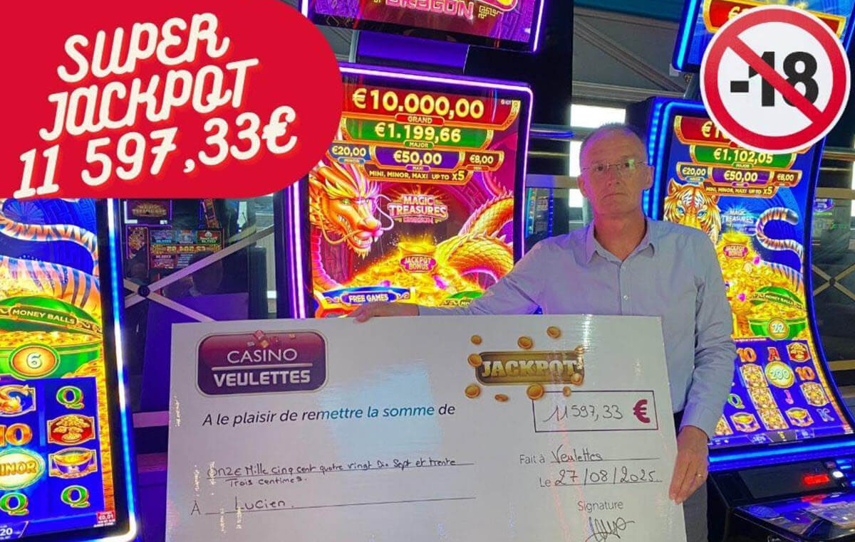 Un autre jackpot de plus de 11 000€ a été remporté aux machines à sous le 28 août.