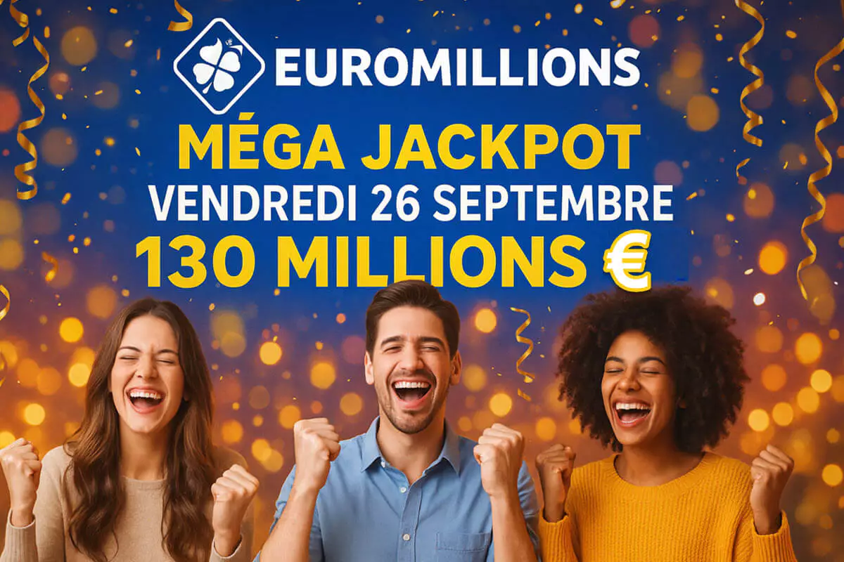 EuroMillions : un méga jackpot de 130 millions d’euros en jeu le 26 septembre (comment jouer, quels gains, quelle heure)