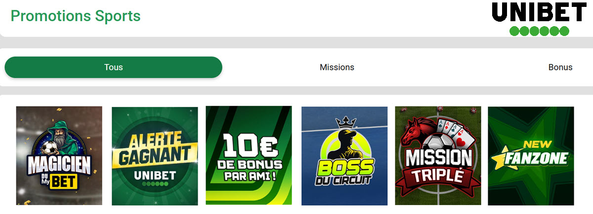 Les promotions en cours sur Unibet durant tout le mois de septembre