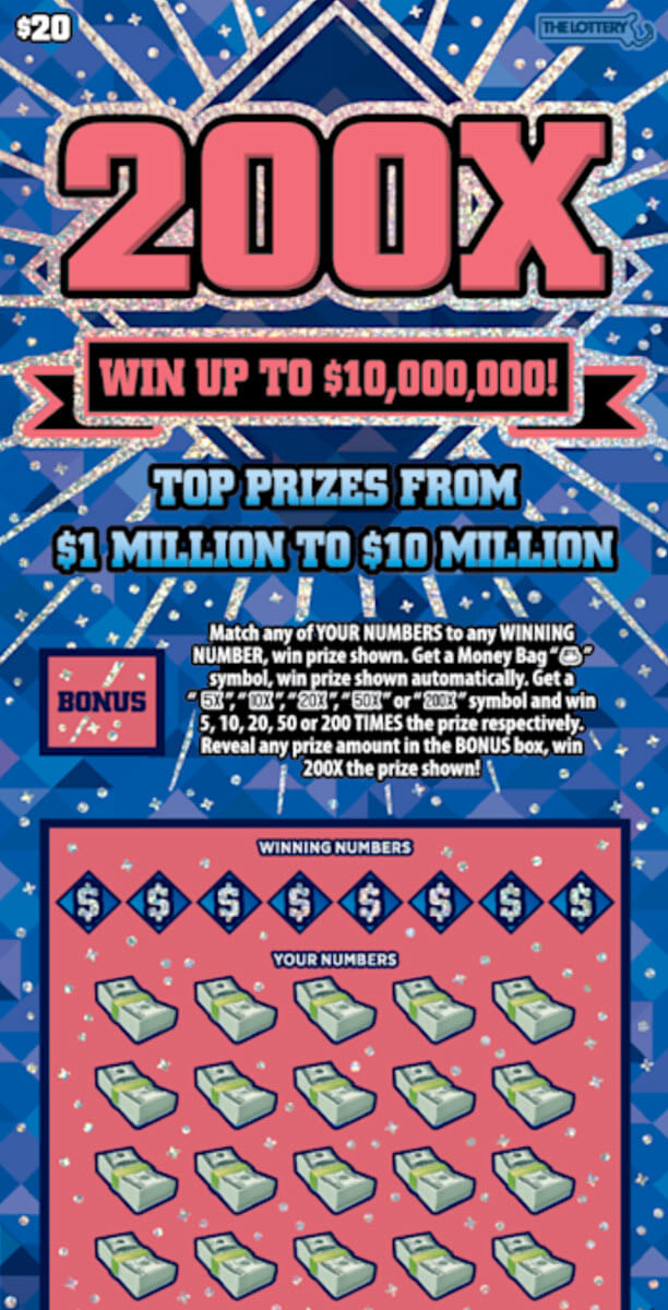 Ticket à gratter 200x dans le Massachusetts pour 10 millions de dollars de jackpot