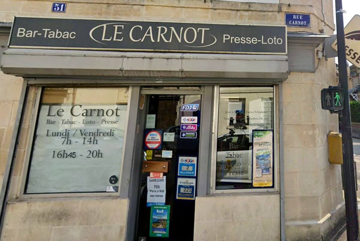 Bar Tabac le Carnot à Compiègne qui a vendu le ticket gagnant Mots Croisés à 40 000€