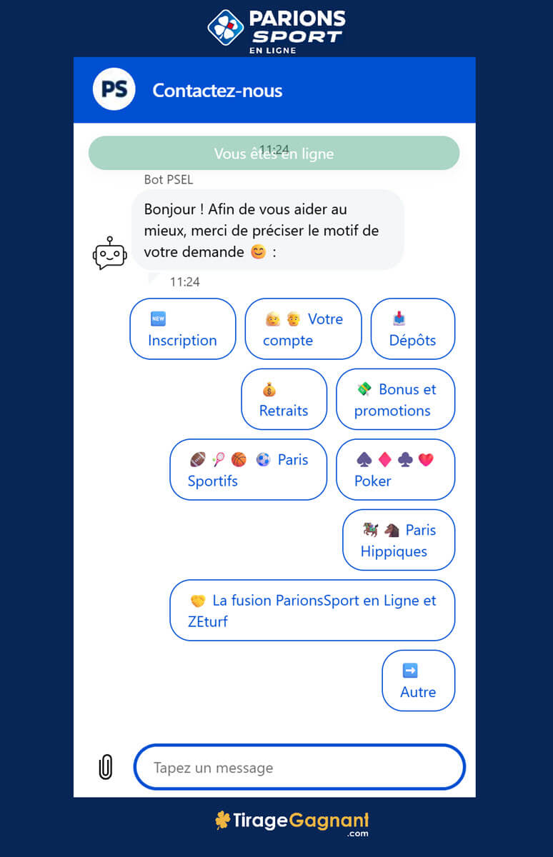 Le chat Parions Sport en ligne accessible 7 jours sur 7 de 9h00 à minuit, gratuitement