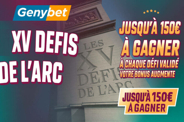Genybet : 150€ à gagner jusqu’au 19 octobre avec les défis de l’Arc de Triomphe