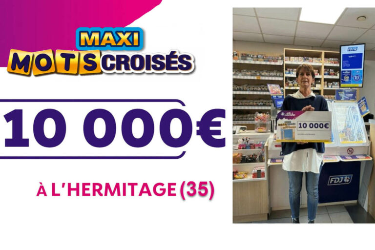 FDJ : un breton remporte 10 000€ au jeu Maxi Mots Croisés, à un mot seulement du jackpot