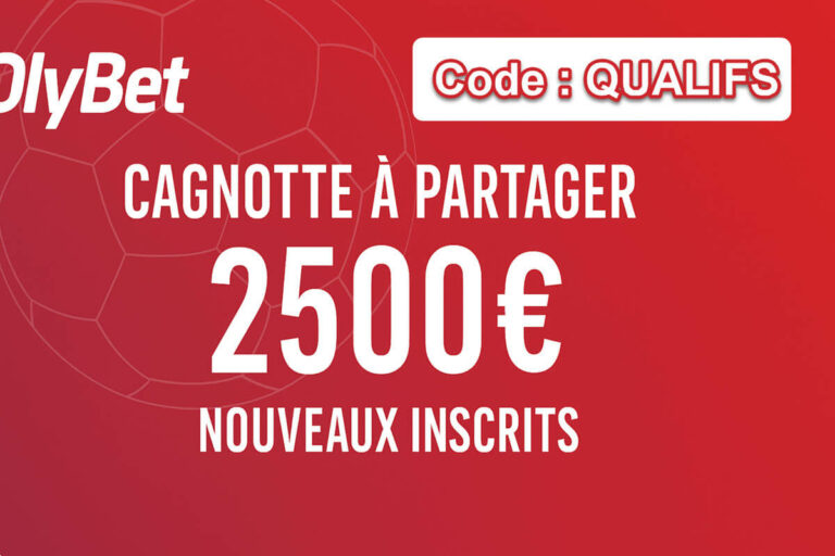 Olybet : jusqu’à ce soir, un code promo et une cagnotte de 2500€ à partager pour les nouveaux inscrits