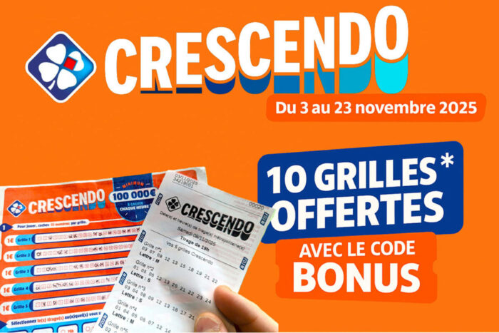 Crescendo FDJ : jusqu’à 10 grilles offertes avec un code promo en jouant sur FDJ.fr
