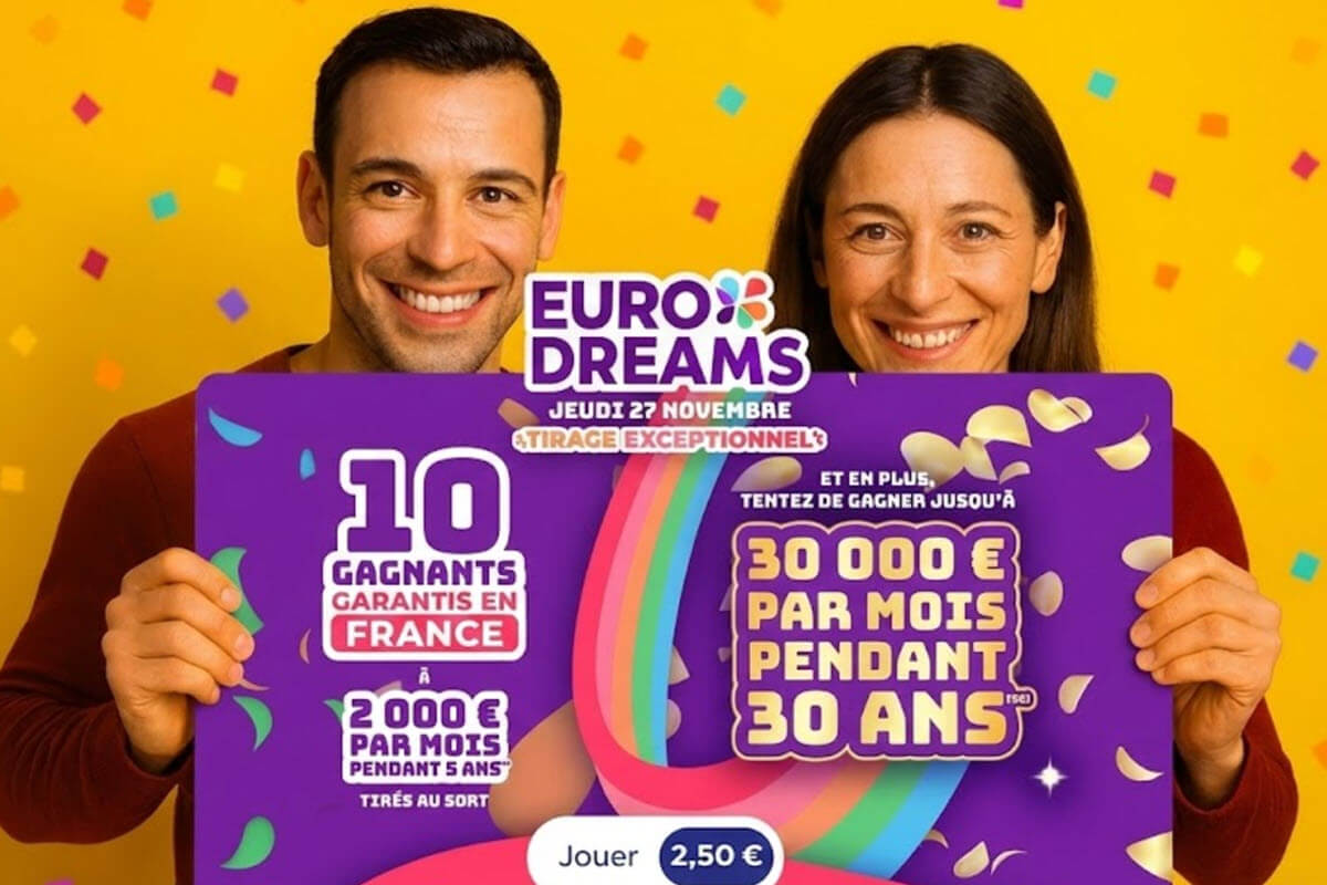 ジャックポットの場合は 30,000 ユーロに、10 人の当選者には 2000 ユーロが与えられます