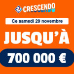 Crescendo FDJ : 700 000€ garanti ce samedi 29 novembre, vous pouvez jouer dès 1€