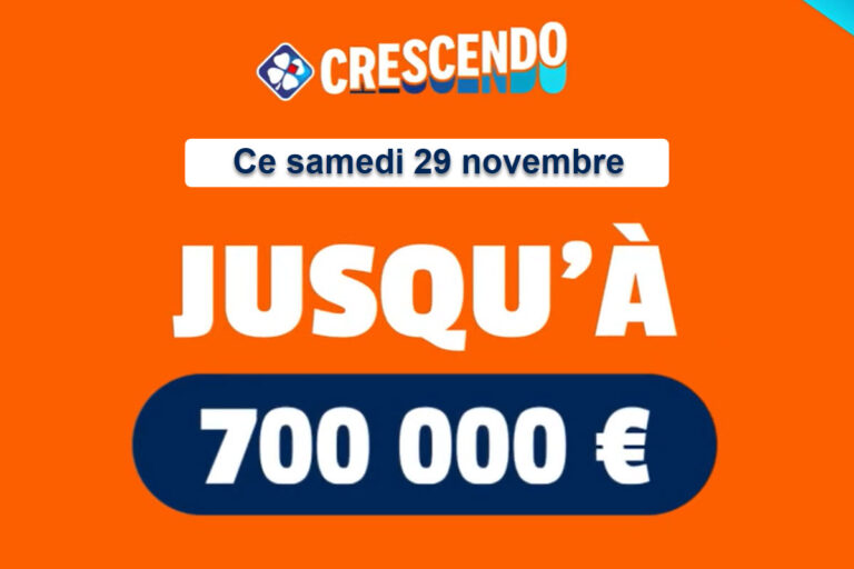 Crescendo FDJ : 700 000€ garanti ce samedi 29 novembre, vous pouvez jouer dès 1€