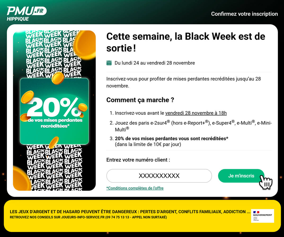 PMU : profiter de la Black Week cette semaine