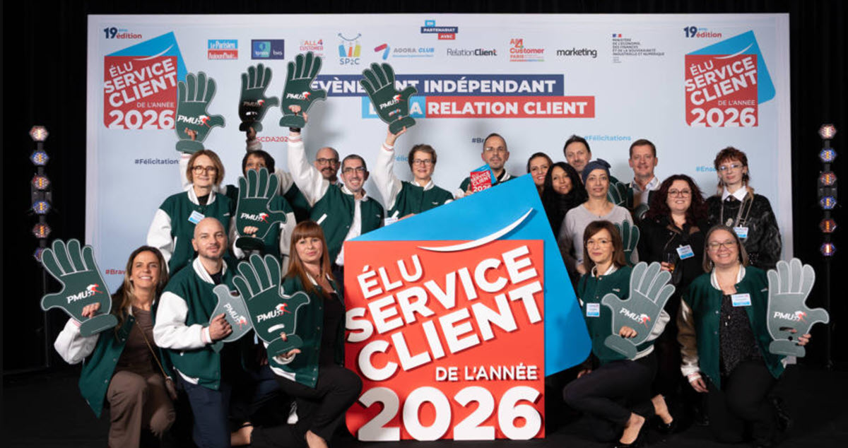 L'équipe complète du service client PMU lauréat du label en 2026.