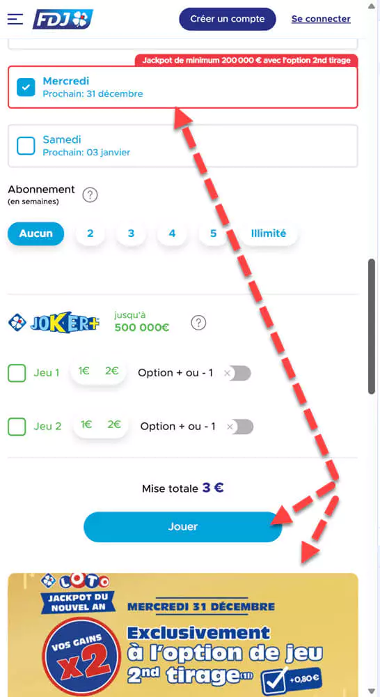 Confirmez votre prise de jeu avant 20h15 ce mercredi 31 décembre 2025.