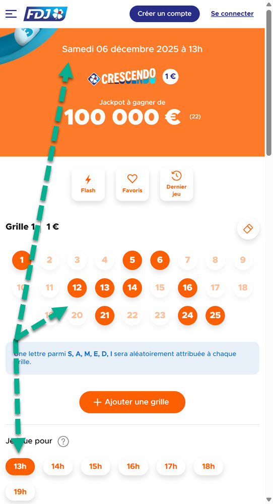 Crescendo FDJ : la grille de ce samedi 6 décembre