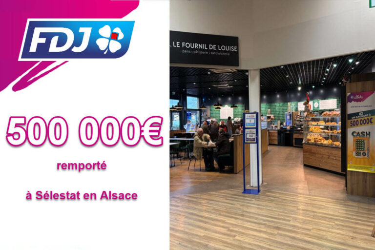 Cash FDJ : un joueur de Sélestat en Alsace remporte 500 000€ avec seulement 1 chance sur 6 millions de gagner