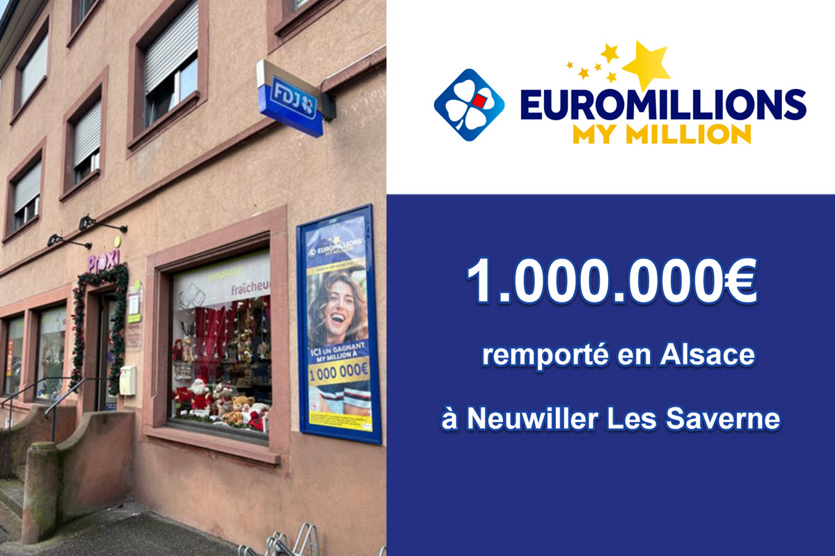 EuroMillions : un million d'euros décroché en Alsace à Neuwiller-lès-Saverne