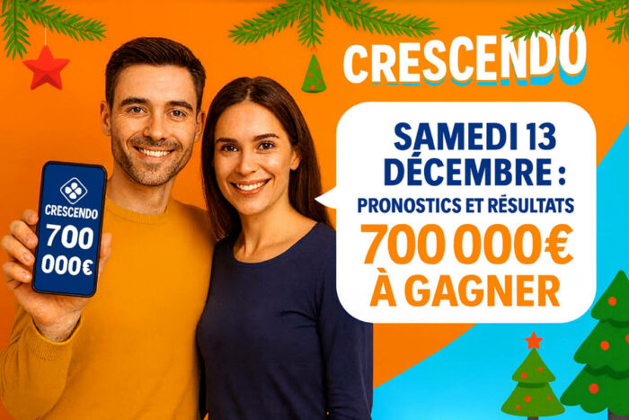 Résultats des tirages Crescendo FDJ du samedi 13 décembre 2025 : 300 000€ partagé à 19h00