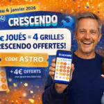 Crescendo FDJ : jouez aujourd&rsquo;hui sur FDJ.fr et recevez jusqu&rsquo;à 4 grilles gratuites