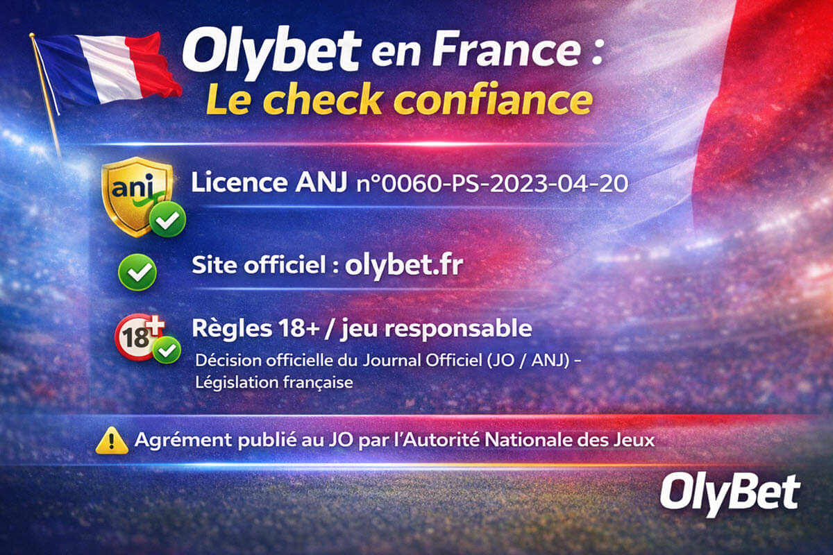 Olybet : site légal en France agréé par l'ANJ et conforme aux objectifs de sécurité des sites de paris sportifs en France