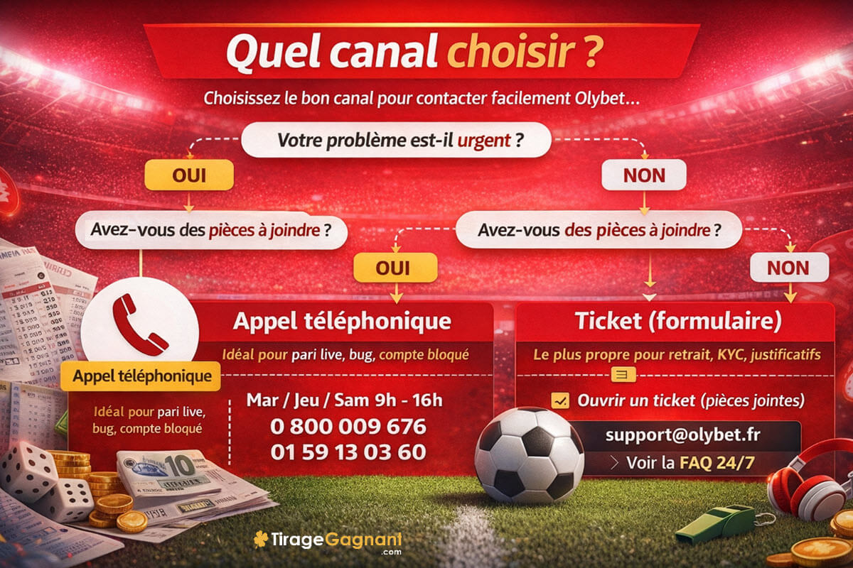 Choisir son canal de contact pour le service client Olybet : vos besoins, les contacts adaptés