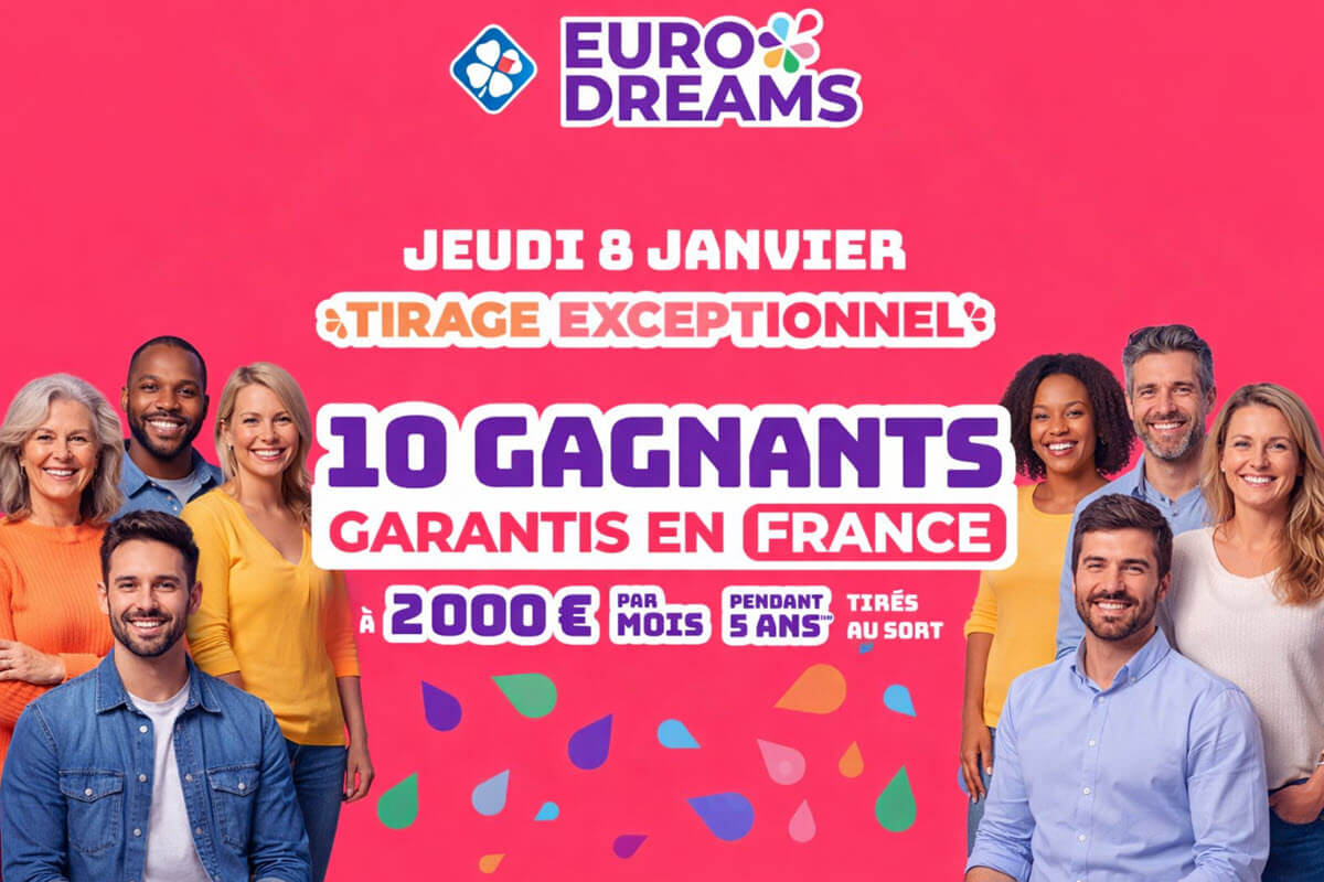 EuroDreams : un tirage exceptionnel ce jeudi, 10 français vont remporter 2000€ par mois pendant 5 ans