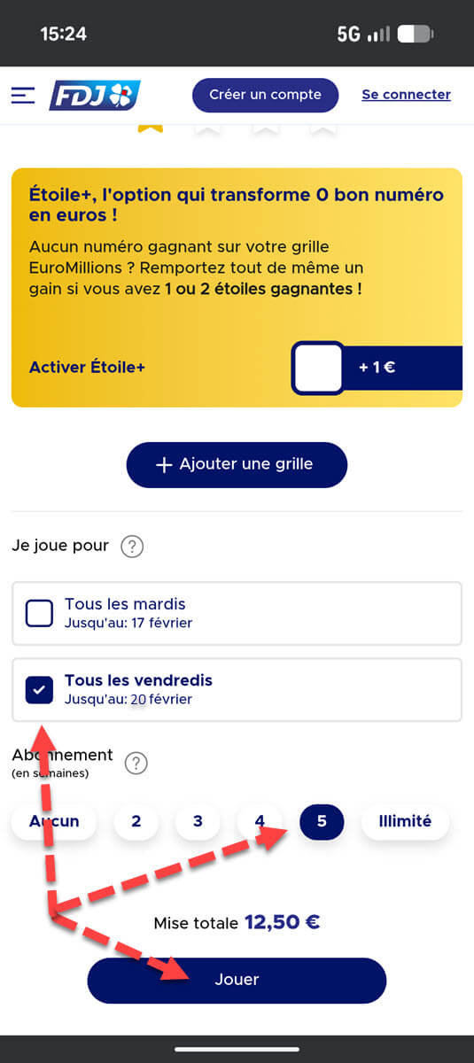 Validez votre abonnement pour 5 semaines à EuroMillions dès maintenant, l'ouverture des prise de jeux du 20 février a débuté à 20h30.