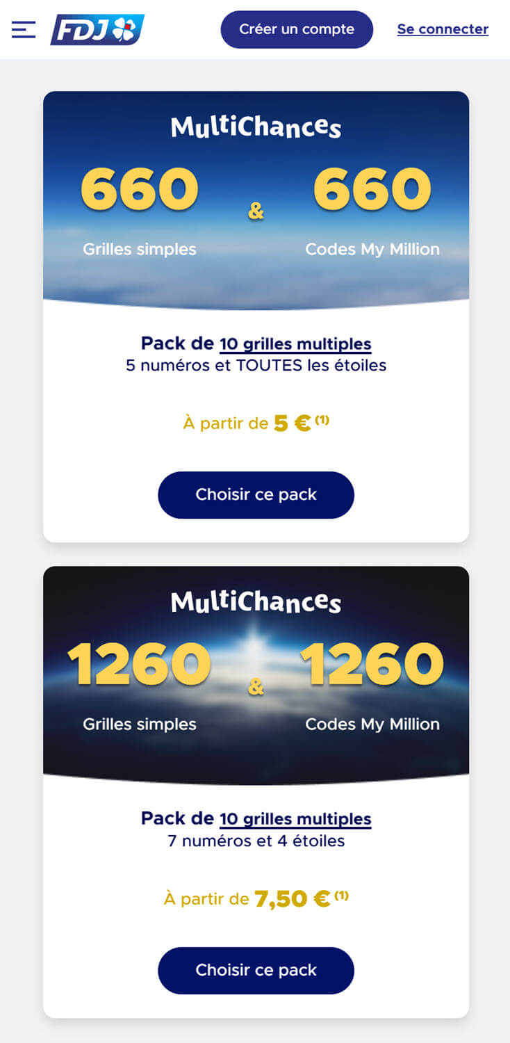Multichances EuroMillions, le groupement de joueurs disponibles sur FDJ.fr