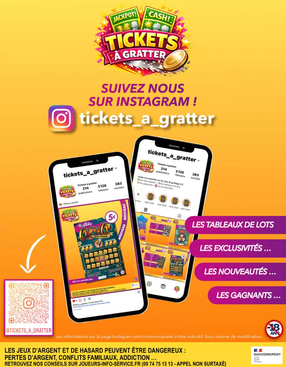 La page Instagram Tickets à Gratter