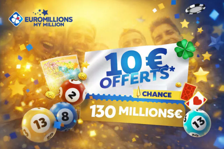 Super jackpot EuroMillions : 4 grilles offertes pour jouer sur FDJ.fr au jackpot de 130 millions d&rsquo;euros