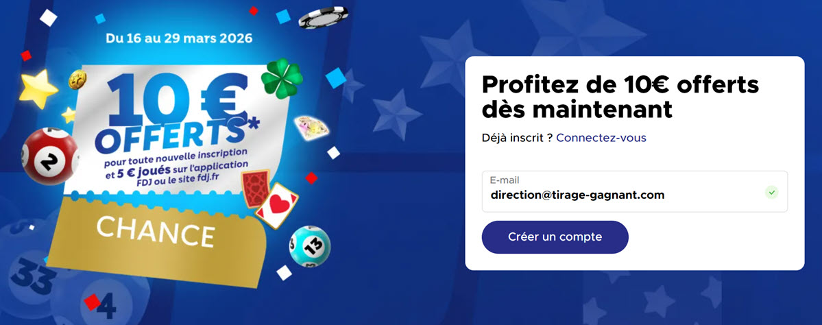 Le nouveau code promo FDJ de ce mois de mars 2026