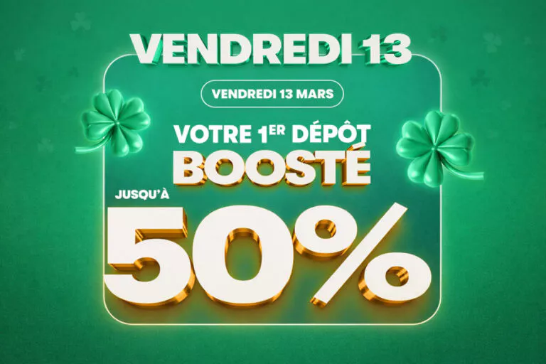 Vendredi 13 : PMU offre jusqu&rsquo;à 25€ en boostant ton 1er dépôt avant 23h30 ce soir