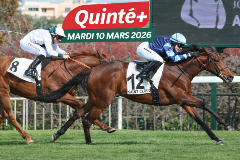 Arrivée et Rapport PMU Quinté+ du mardi 10 mars 2026 : Guillerette remporte la victoire du Prix de la Gascogne