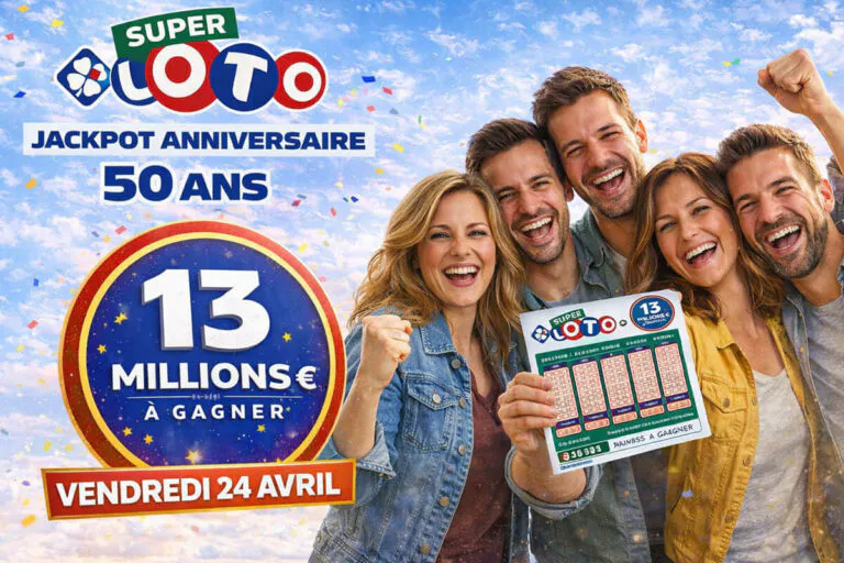 Super Loto 50 ans : Jackpot de 13 M€ et 50 codes gagnants ce 24 avril, tout ce qu&rsquo;il faut savoir