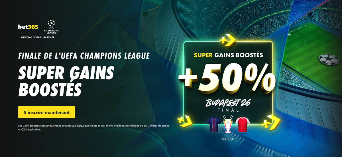 Finale entre le PSG et Arsenal : +50% en cotes boostées sur Bet365