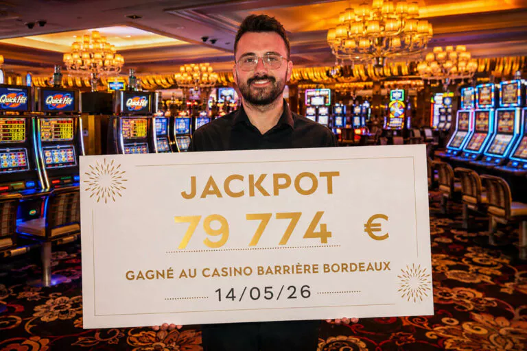 Casino Barrière Bordeaux : il gagne près de 80 000 € et donne tout à des associations