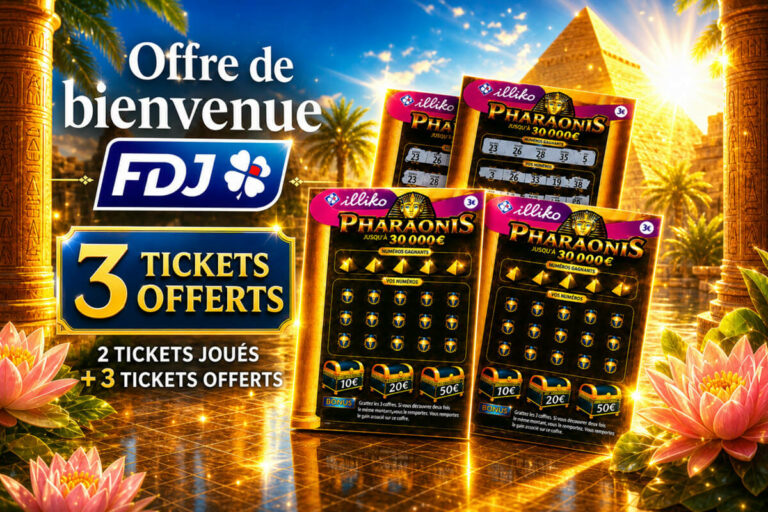 FDJ : Jouez 2 tickets Pharaonis et recevez-en 3 gratuits grâce à ce code promo exclusif