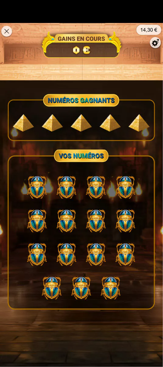 Le ticket avant d'être gratté avec vos 5 numéros gagnants à découvrir.